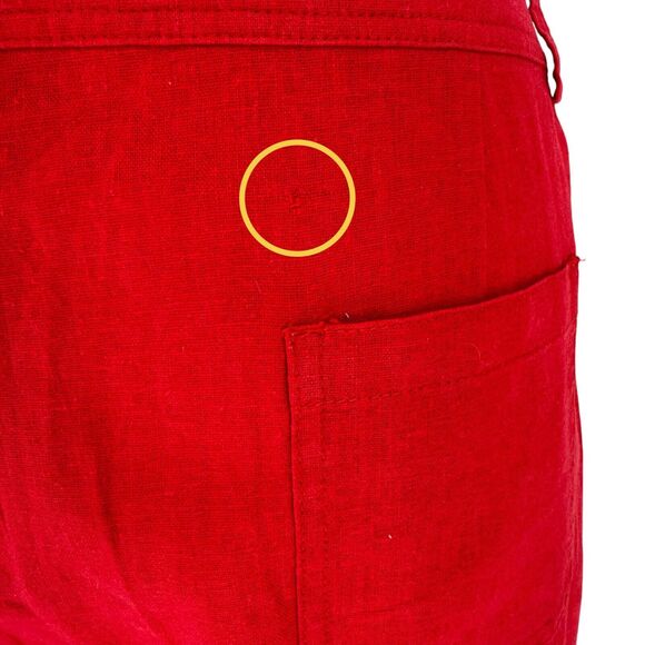 Pendleton Women’s 16P PETITE Linen Fiesta Red High Rise Wide Leg Crop Pants READ - Picture 12 of 16